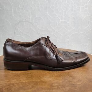 Giorgio Brutini Mens Dress Shoes 10 Brown Snake Skin Leather Lace Up Oxford